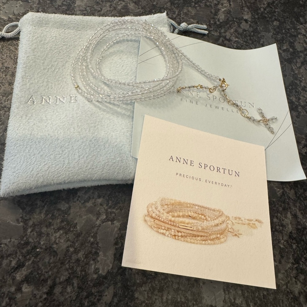 Anne Sportun 14k Moonstone Wrap Bracelet or Necklace New! $695